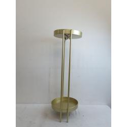 Modern Tall gold brushed 2 tier plant holder - 34 Height