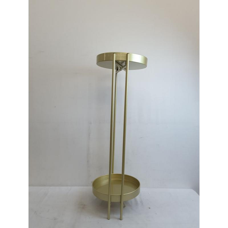 Modern Tall gold brushed 2 tier plant holder - 34 Height