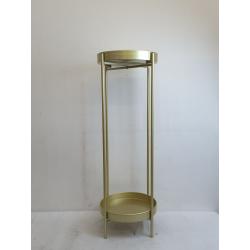 Modern Tall gold brushed 2 tier plant holder - 34 Height