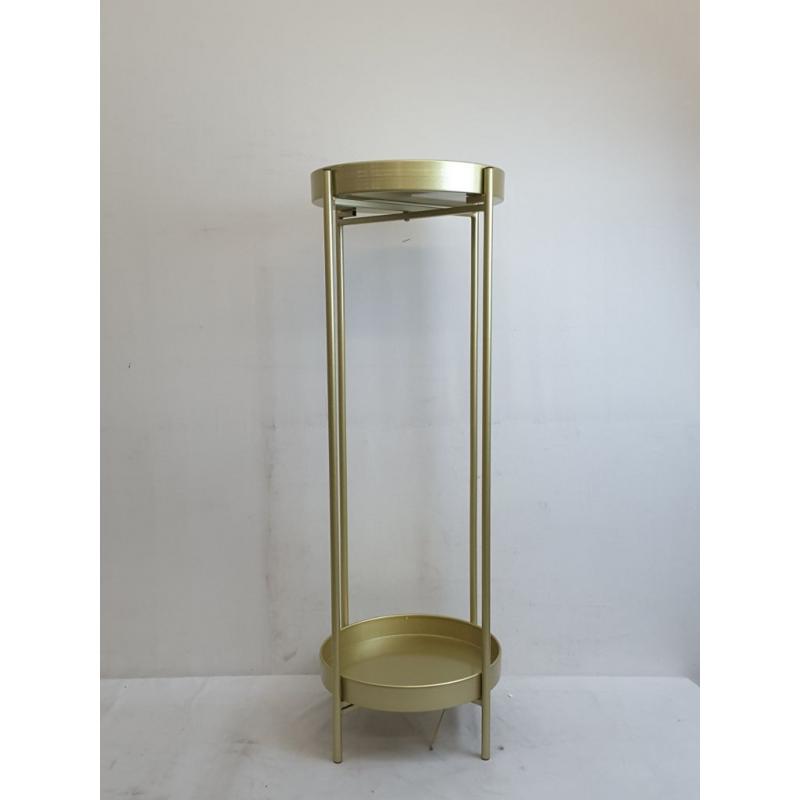 Modern Tall gold brushed 2 tier plant holder - 34 Height