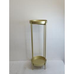 Modern Tall gold brushed 2 tier plant holder - 34 Height