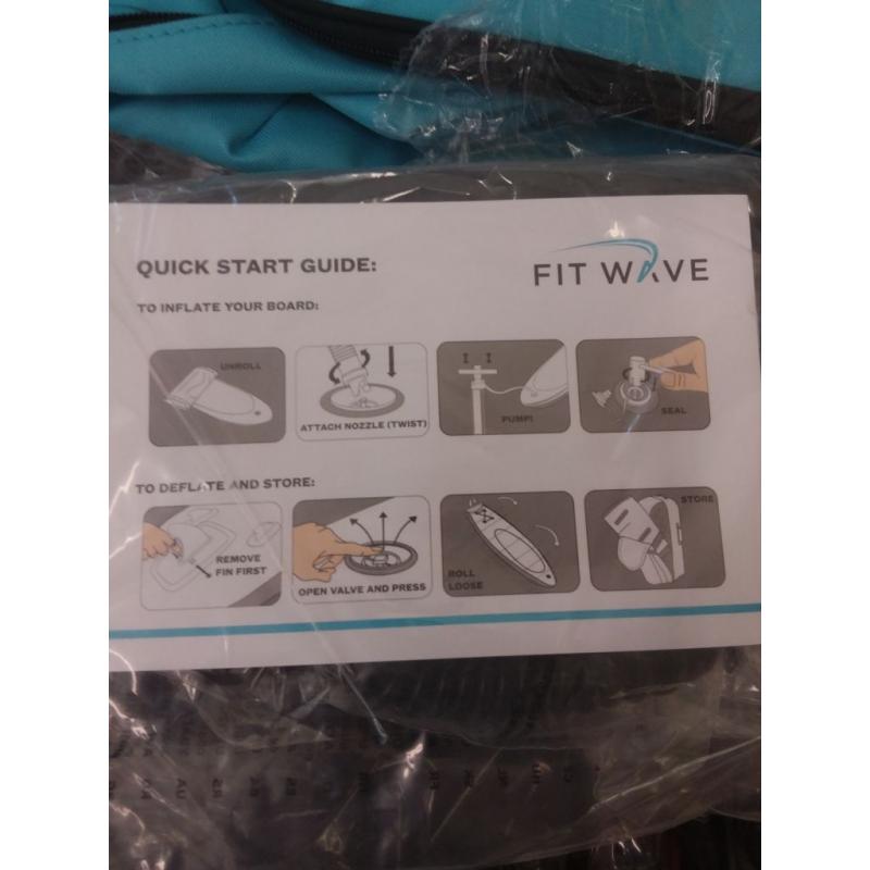 FitWave Inflatable Stand Up Paddle Board, Light Blue