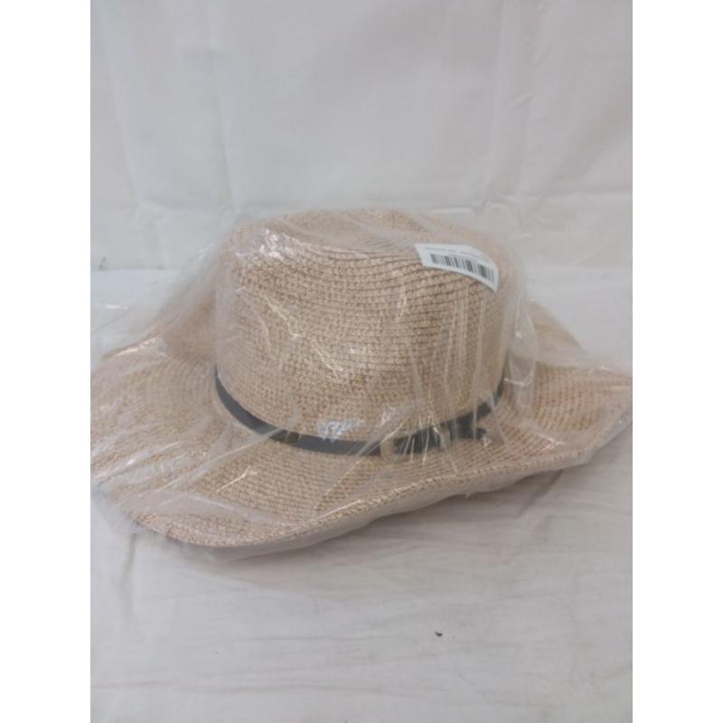 Womens Straw Beach Sun Hat Packable Summer Cowboy Straw Hats with Wind Lanyard