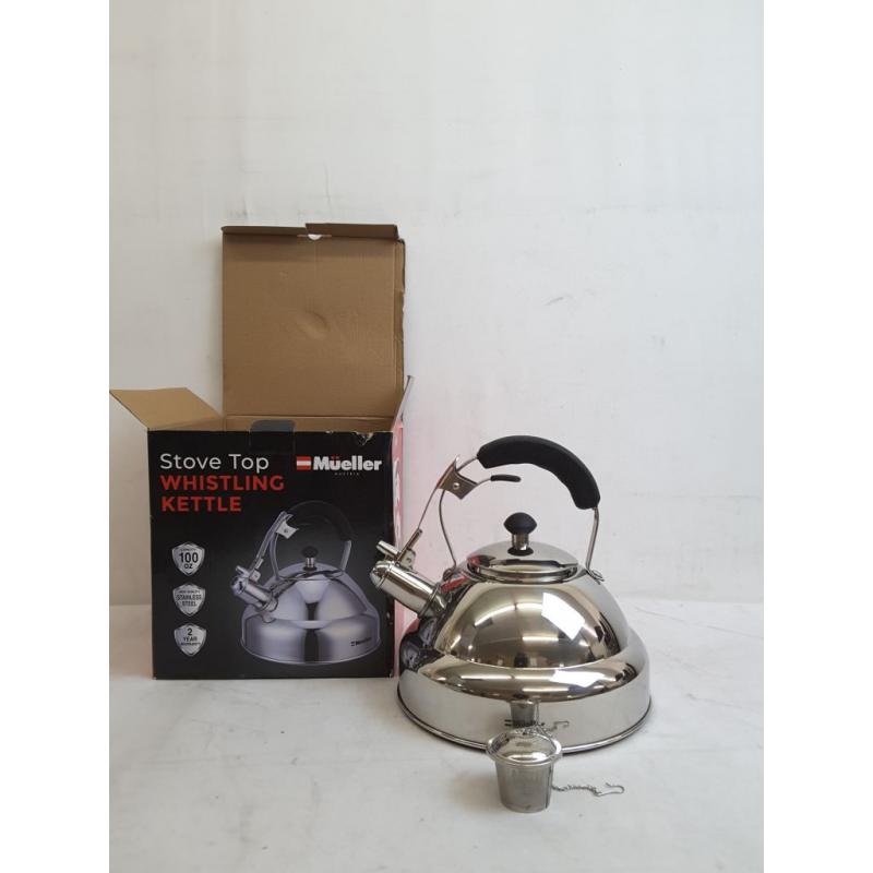 Müeller Stove Top Whistling Kettle - Stainless Steel - 100 oz
