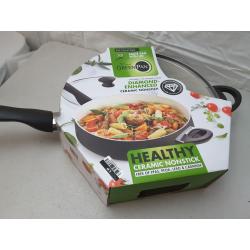 GreenPan Rio 5qt Ceramic Non-Stick Covered Saute Pan with Helper Handle Black