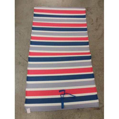 3'x6' Straw Beach Mat- Striped