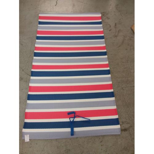 3'x6' Straw Beach Mat- Striped