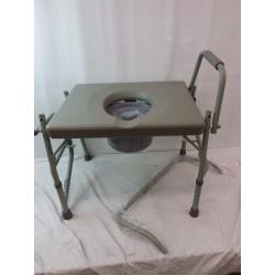 Heavy Duty Drop-Arm Welded Steel Commode Gry 1/Ct Healthsmart Authorized Dealer