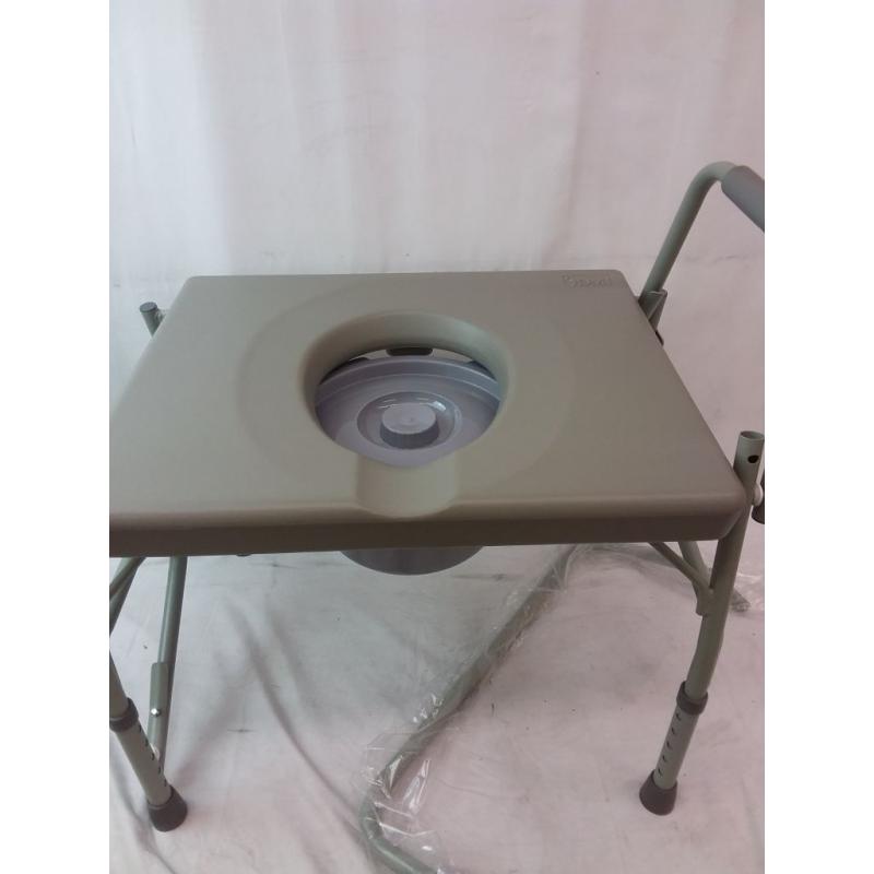 Heavy Duty Drop-Arm Welded Steel Commode Gry 1/Ct Healthsmart Authorized Dealer