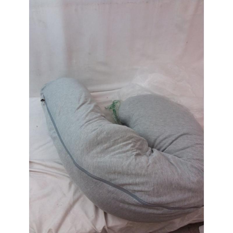 Momcozy J Shaped Soft Pregnancy Pillows for Side Sleeping, Head, Belly Support,