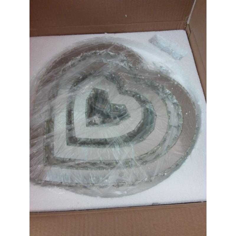 Crystal Heart Rings Chandelier, (Heart Cool White)