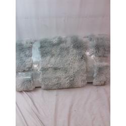 Faux Fur Rug, Light Blue