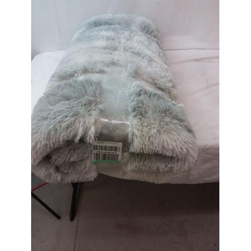Faux Fur Rug, Light Blue