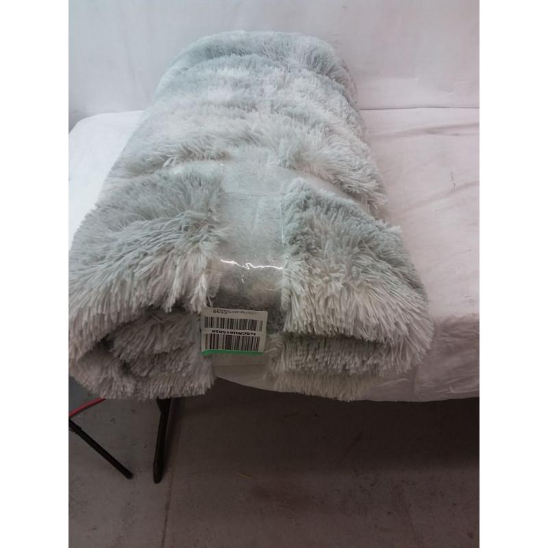 Faux Fur Rug, Light Blue