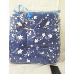 Seat Cushion 2 Pack, Blue With White Stars