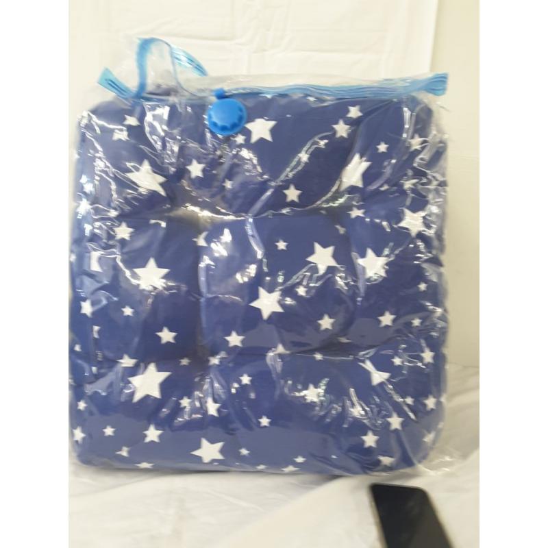 Seat Cushion 2 Pack, Blue With White Stars