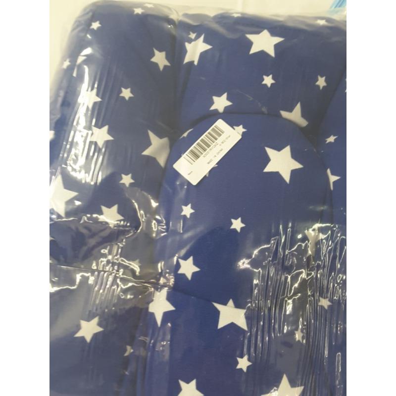 Seat Cushion 2 Pack, Blue With White Stars