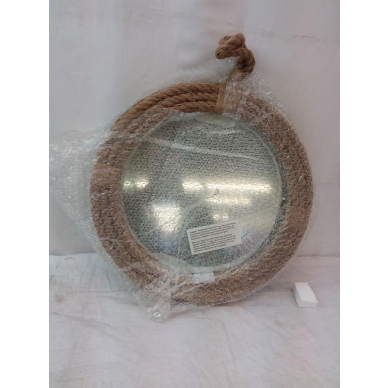 Hanging Rope Wrapped Round Mirror