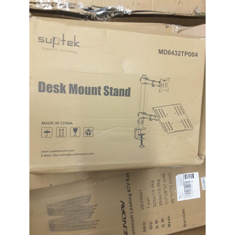 Desk mount laptop or keyboard and monitor stand
