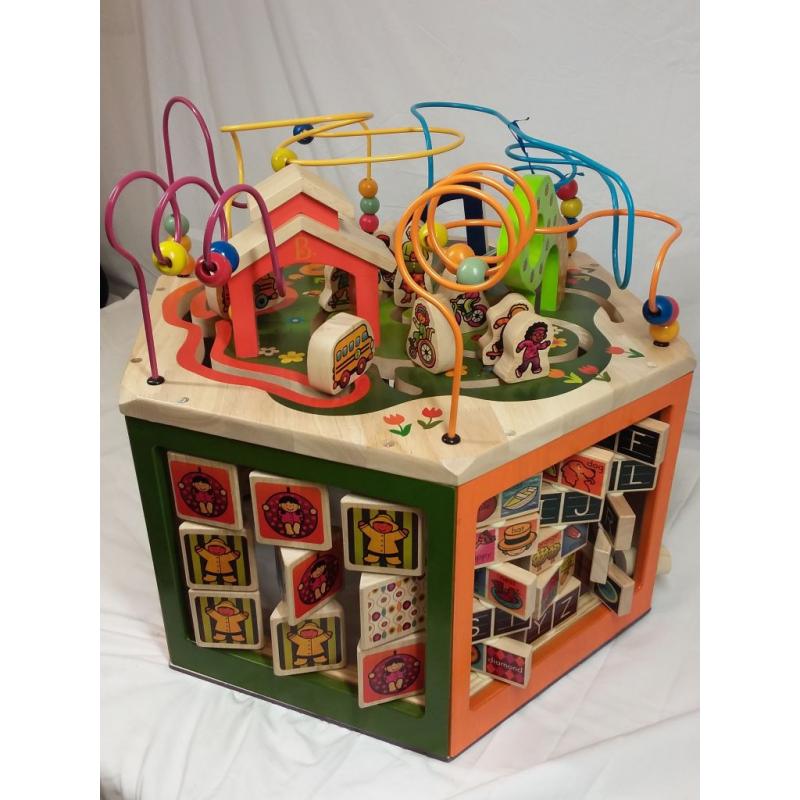 Wooden activity cube