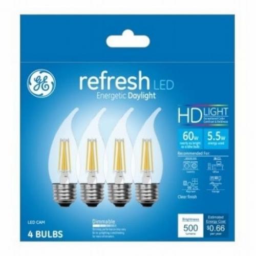 General Electric 4pk 60W CA Refresh Daylight LED Cam Clear