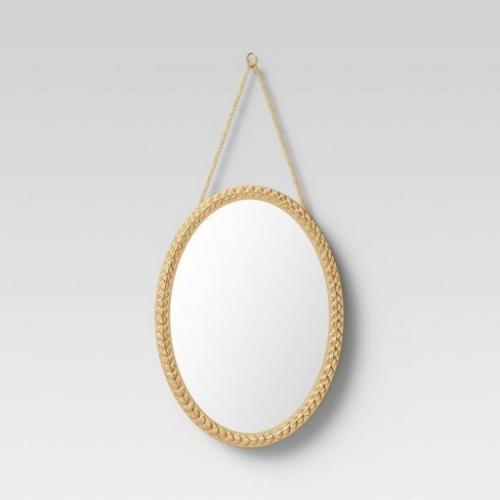 10 x 14 Oval Metal Novelty Mirror Brass - Opalhouse