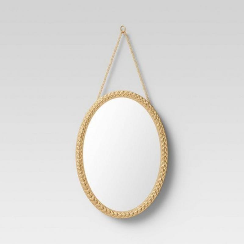 10 x 14 Oval Metal Novelty Mirror Brass - Opalhouse