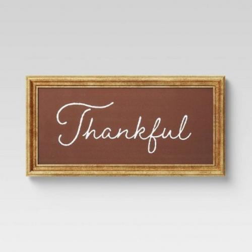 20 x 10 Thankful Framed Wall Canvas - Threshold