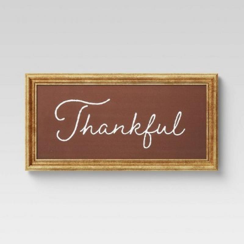 20 x 10 Thankful Framed Wall Canvas - Threshold