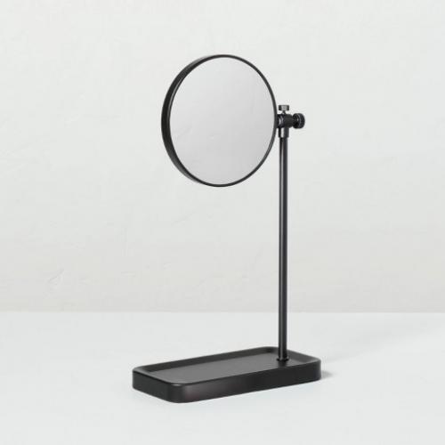 Two-Sided Vanity Mirror with Tray Base Matte Black - Hearth & Hand with Magnolia