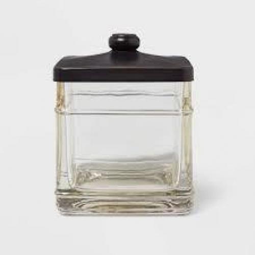 Antique Glass Bath Canister Brown- Threshold