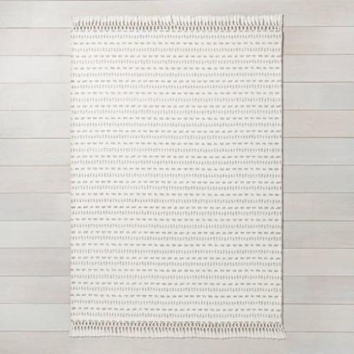 5' x 7' Pattern Stripe Area Rug Jet Gray / Sour Cream - Hearth & Hand with Magnolia