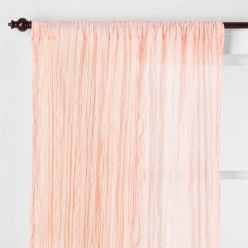 95x42 Crushed Sheer Curtain Panel Glazed Peach-Opalhouse