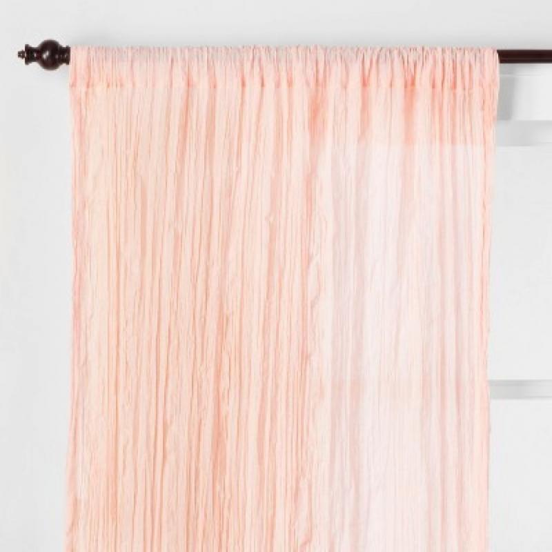 95x42 Crushed Sheer Curtain Panel Glazed Peach-Opalhouse