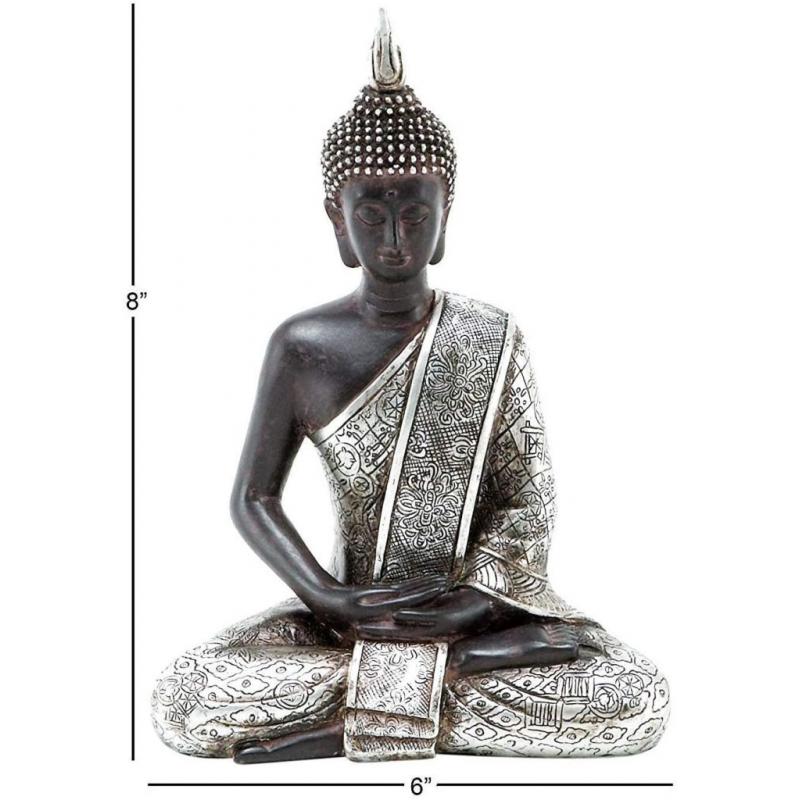 Bellaa 23293 Buddha Dhyana Mudra Meditating Sitting Blessing Statue Indoor Outdoor Garden Patio 8 inch