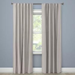 63x50 Aruba Linen Blackout Curtain Panel Gray-Threshold