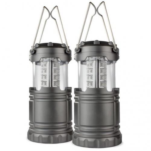 Adventure is Out There Collapsible LED Lantern Set - Silver