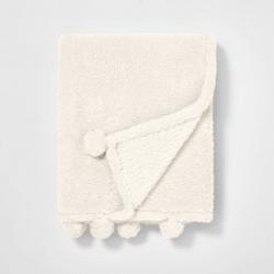 Teddy Bear Plush Throw Cream