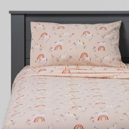 Unicorn flannel sheet set- Twin