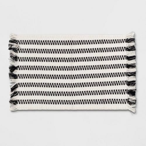 27x45 Accent Rug Black & White - Pillowfort