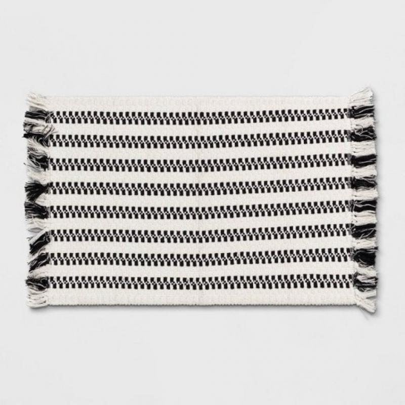 27x45 Accent Rug Black & White - Pillowfort