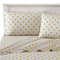 Full Novelty Printed Happy Face Sheet Set Gray - Joe Boxer