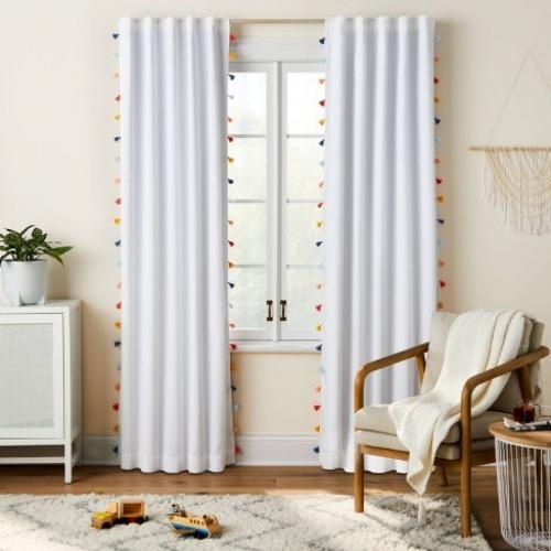 Blackout Tassel Curtain Panel - Pillowfort