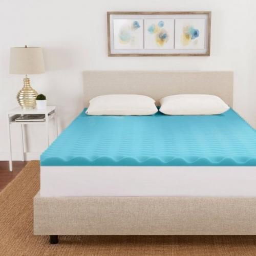 Twin 1.5 Reversible Wave Memory Foam Mattress Topper - Made By Design