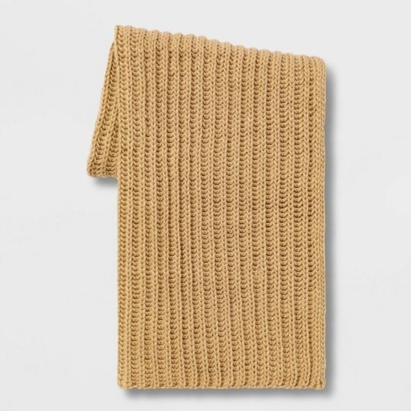 Chunky Knit Throw Blanket Gold - Threshold