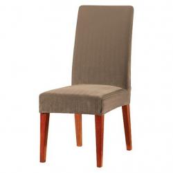 Stretch Pinstripe Short Dining Room Chair Cover Taupe/Brown - SureFit