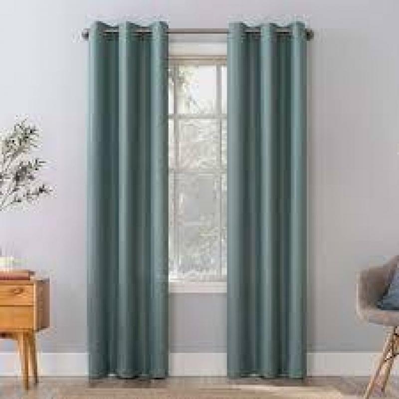 63x40 Herschel Slub Textured Semi-Sheer Grommet Top Curtain Panel Mineral - No. 918