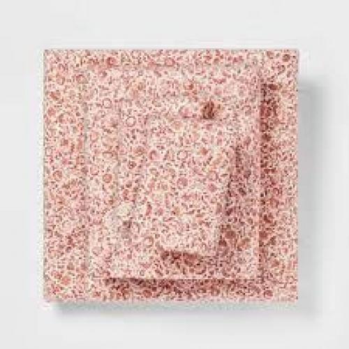 King Fall Flannel Patterned Sheet Set Floral-Threshold