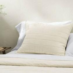 Standard Heavyweight Linen Blend Quilt Pillow Sham Natural - Casaluna