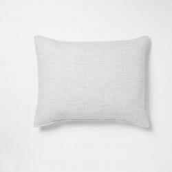 Standard Space Dyed Cotton Linen Sham Light Gray - Threshold